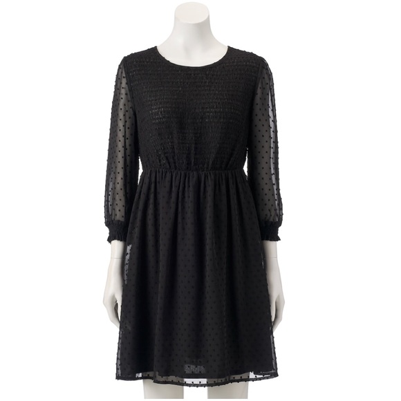 LC Lauren Conrad Dresses & Skirts - NWT LC Lauren Conrad Swiss Dot Fit & Flare Dress Black Size XS